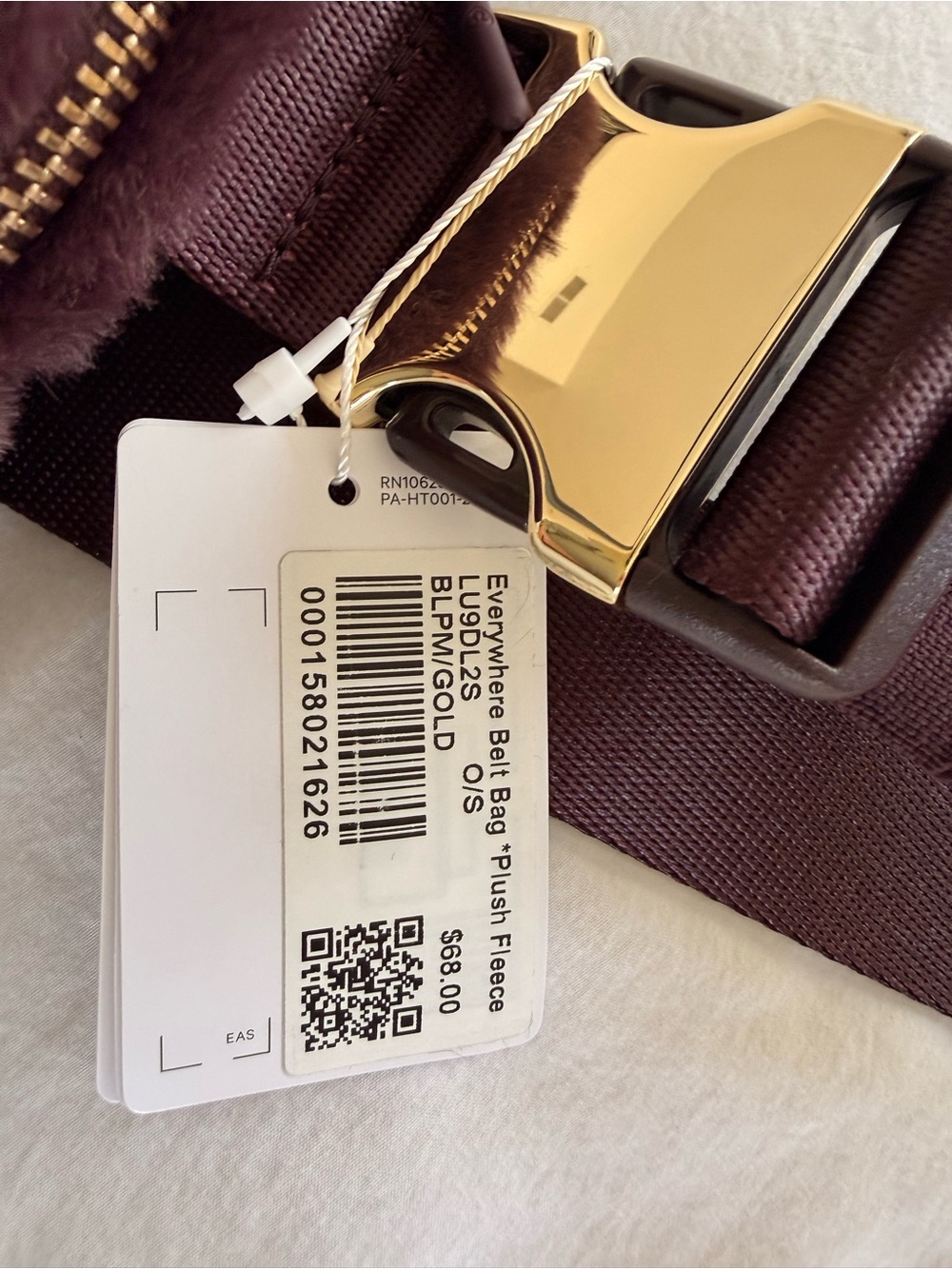 Lululemon maroon Faux-Fur Crossbody Bag with Gold Hardware - Picture 4 of 6
